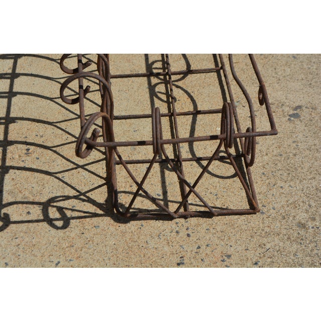 Vintage Pair Brown Scroll Metal / Wire Rectangle Wall Planters Window Boxes For Sale - Image 15 of 16
