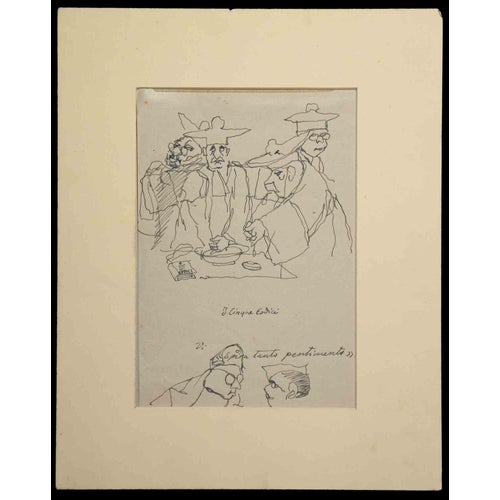 Unknown, The Five Codes, Mid-20th Century, Pen Drawing For Sale