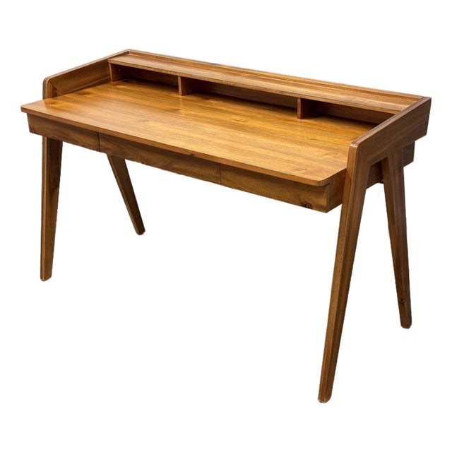 Cb2 Drommen Acacia Wood Desk For Sale