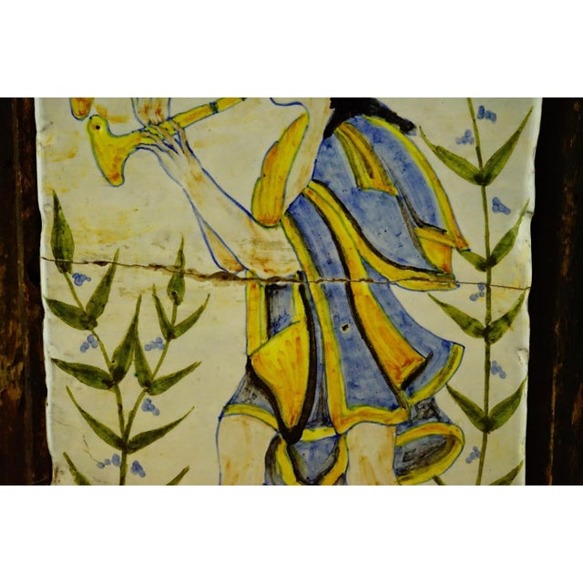20th Century, Archaic Ceramic Tile Plaque with Wooden Support, Viterbo Tuscia Italy., 1920s, Ceramic For Sale - Image 14 of 18