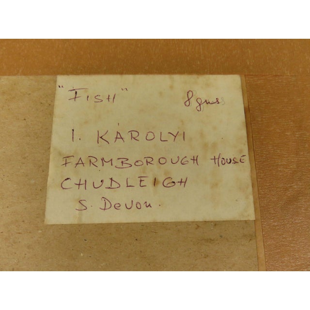 Karolyi, Fish, 1968, Oil on Board, Framed For Sale - Image 12 of 14