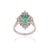 Regal 18k White Gold 3.31ct Zambian Emerald & 1.04ct Diamond Halo Cocktail Ring Size 4 For Sale - Image 9 of 17