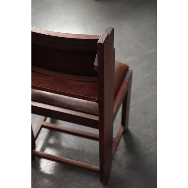 Brown Art Deco Synagogue Chair For Sale - Image 8 of 14
