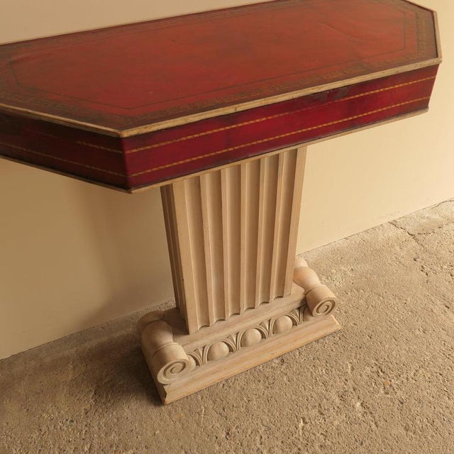 Neoclassical Console Table with Leather For Sale - Image 3 of 18