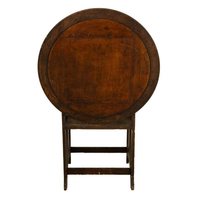 Antique Folk Art Poker Work Arts & Crafts Monks Bench Table Chair New York 1900 For Sale - Image 11 of 15