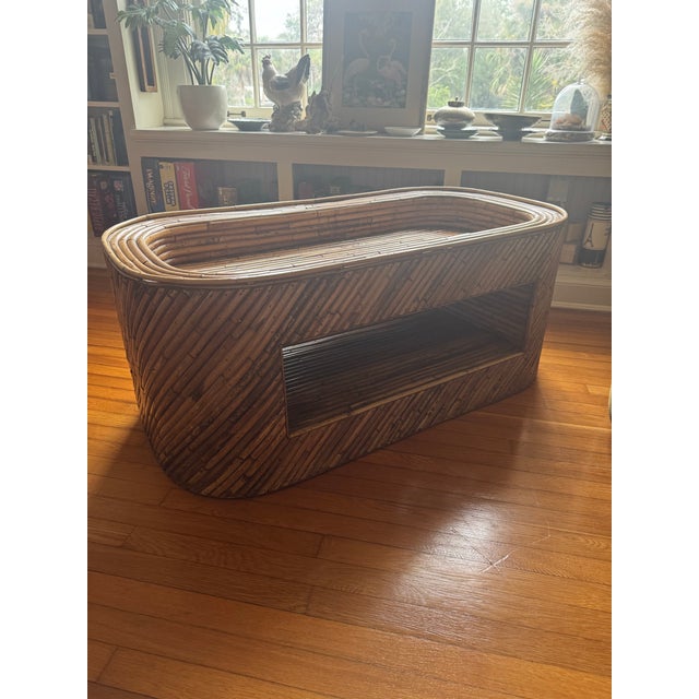 Mid 20th Century Split Reed Coffee Table For Sale - Image 4 of 6