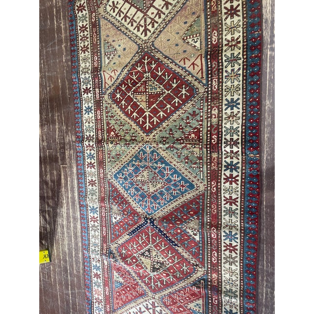 Tan Antique Caucasian Runner, 3'2" × 9'0" For Sale - Image 8 of 8
