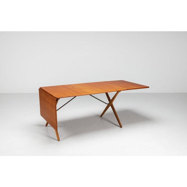 Wood Model AT-309 Dining Table in Teak by Hans Wegner for Andreas Tuck, Denmark, 1952 For Sale - Image 7 of 18
