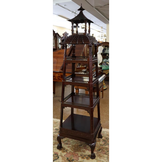 Chinese Kindel Varney & Sons Chinese Chippendale Etagere Pagoda Vitrine For Sale - Image 3 of 18