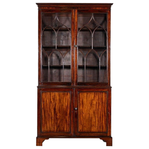19thc English Regency Mahogany Glazed Bookcase, 1800
