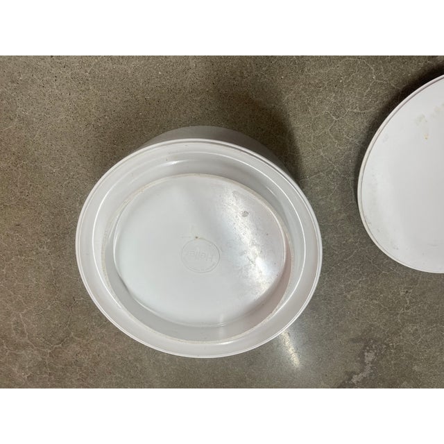 Plastic 1970s Massimo Vignelli for Heller Covered Casserole Dish in White Melamine - Modernist Design For Sale - Image 7 of 9