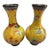 Pair of Vintage Yellow Cloisonné Enamel Dragon & Phoenix Vases For Sale