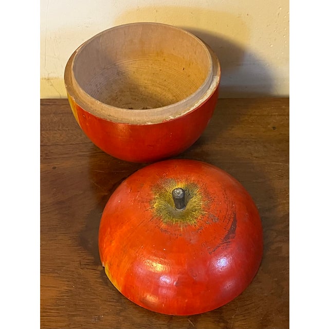 Antique Early 20th Century Paint Decorated Carved Wood Apple Box For Sale - Image 11 of 13