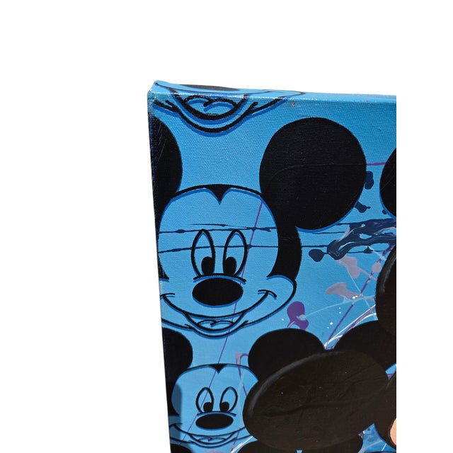 Vintage Original Steve Kaufman Sak Double Mickey Mouse Pop Art Painting For Sale - Image 11 of 18
