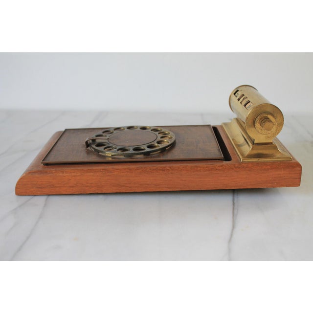 Mid-Century Modern Vintage Wooden Telephone Number and Address Organizer For Sale - Image 3 of 12