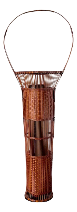 Japanese Woven Bamboo Ikebana Basket by Jin Morigami