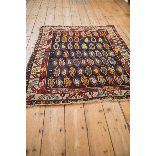 Textile Antique Caucasian Rug - 3'9" x 4'10" For Sale - Image 7 of 11