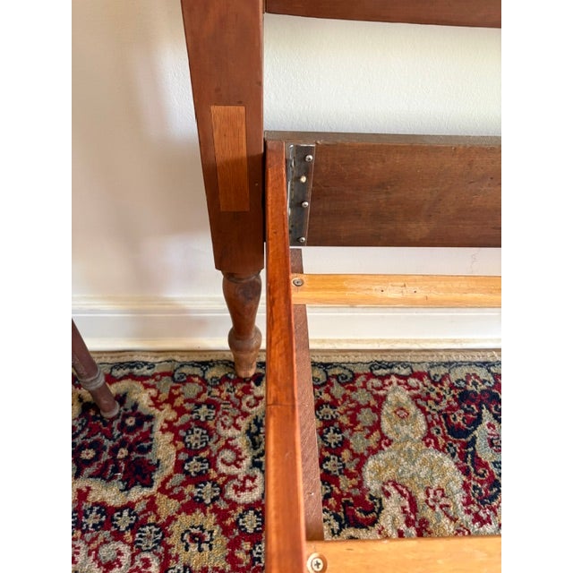 Late 19th Century Antique American Twin Wood Poster Bed For Sale - Image 5 of 5
