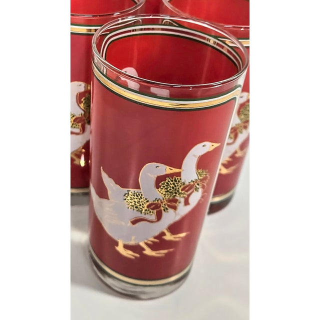 Late 20th Century Christmas Culver Tumblers-Set of Four For Sale - Image 5 of 10
