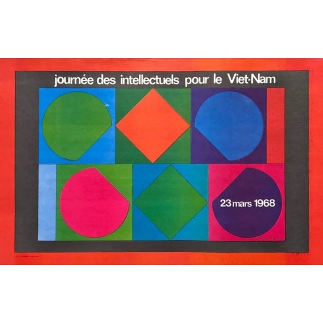Day of Intellectuals for Vietnam Poster after Soulages, Picasso, Vasarely & Masson, 1968 For Sale - Image 14 of 17