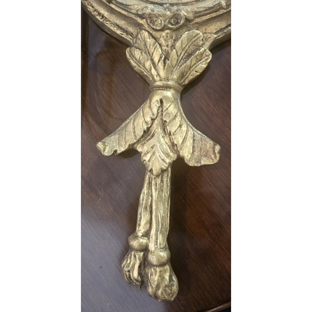 Pair of Late 20th Century Gold Gilt Bulleye Mirror Scones With Candlestick Holders Gilded Age For Sale In Cleveland - Image 6 of 11