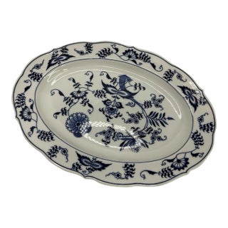 1980's Blue Danube 12 in X 8.5 In. Oval Serving Platter For Sale