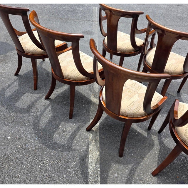 Late 20th Century Stickley Cherry Klismos Regency Style Dining Chairs, Set of 6 With Two Armchairs For Sale - Image 9 of 15