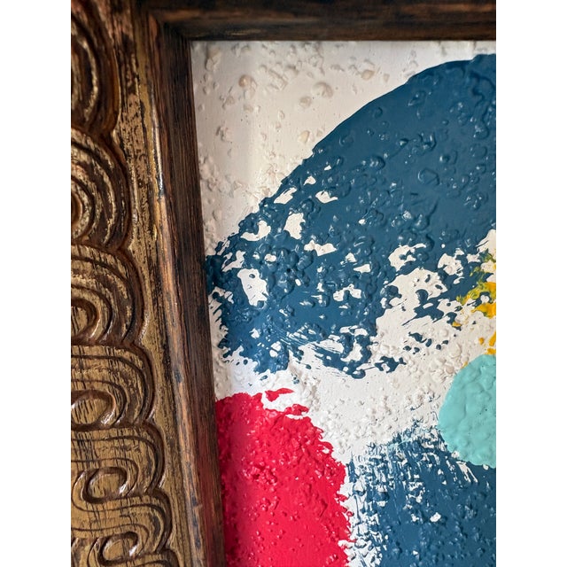 Cerulean Small Mid-Century Style Abstract Painting For Sale - Image 8 of 11