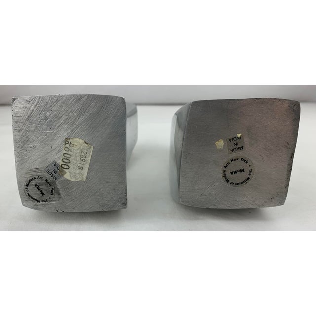 1990s Vintage Modern Aluminum Vases- Set of 2 For Sale - Image 9 of 10