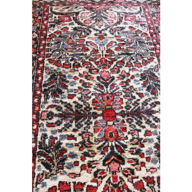 Ivory Mid 20th Century Persian Lilihan/Sarouk Runner For Sale - Image 8 of 11
