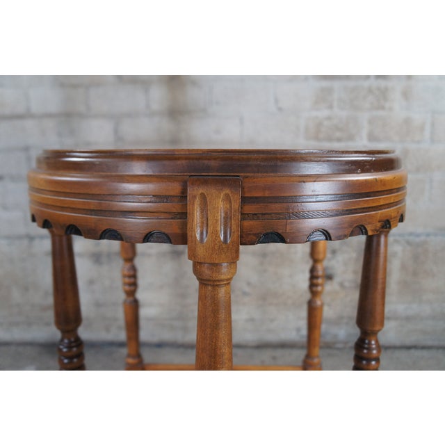 Early 20th Century Victorian Revival Walnut Oval Side End Accent Parlor Table For Sale - Image 6 of 12