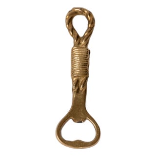 Vintage Rope and Loop-Shaped Bottle Opener in Brass, Italy, 1960s For Sale