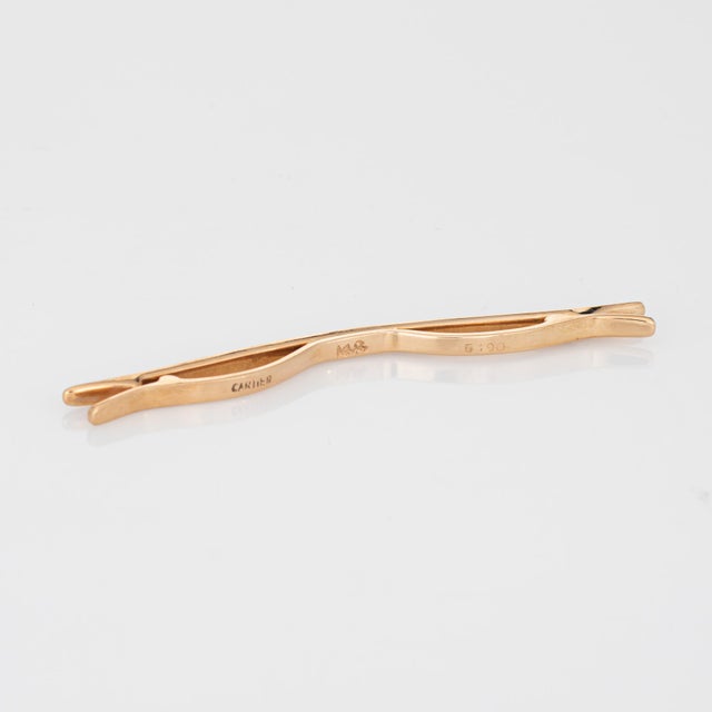 Mid-Century Modern Circa 1940s Vintage Cartier 14k Yellow Gold Men's Tie Bar Clasp For Sale - Image 3 of 3