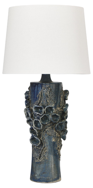 Large Stoneware Table Lamp Blue Glazing by Bodil Marie Nielsen, Denmark, 1960s
