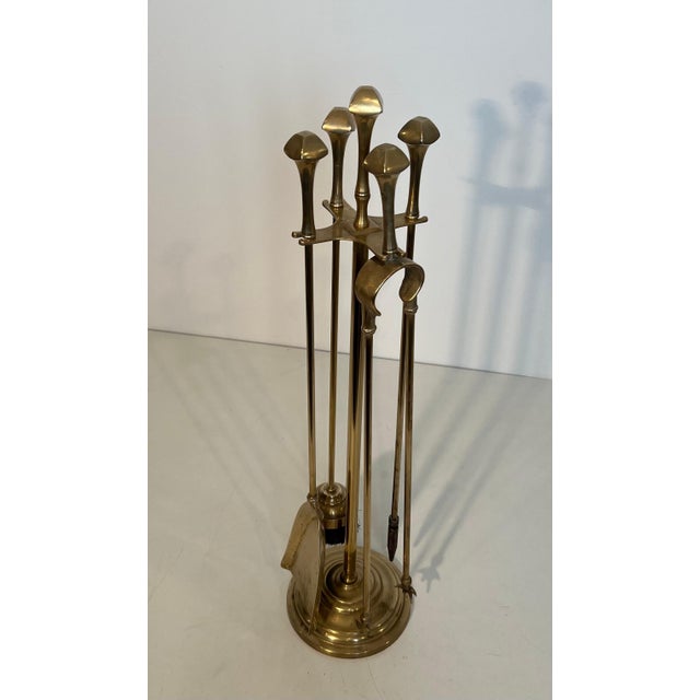1970s Neoclassical Style Brass Fireplace Tools. French. Circa 1970 For Sale - Image 5 of 12