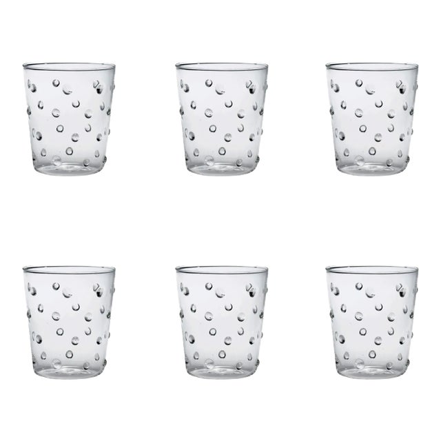 Party Tumbler in Clear Dots - Set of 6 For Sale