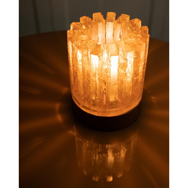 Wood Vintage Cylindrical Table Lamp, 1960s For Sale - Image 7 of 10