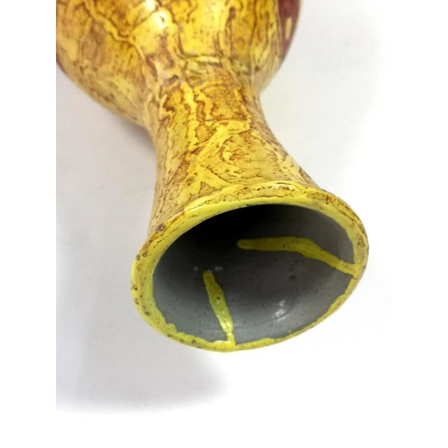 1970s Large Phoenix Motif Handmade Vase from Illes, 1970s For Sale - Image 5 of 9