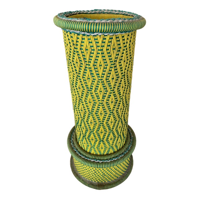 Vintage Umbrella Stand in Green, 1950s For Sale