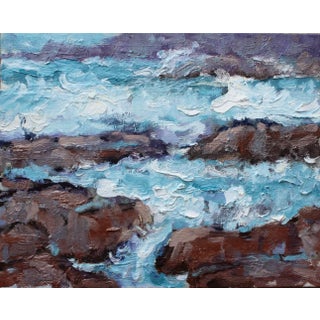 Pacific Coast Rocks - Expressionist Seascape Oil Painting For Sale