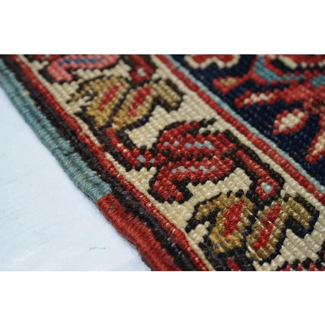 19th Century Antique Serapi Rug 4'5'' x 6'9'' For Sale - Image 5 of 9