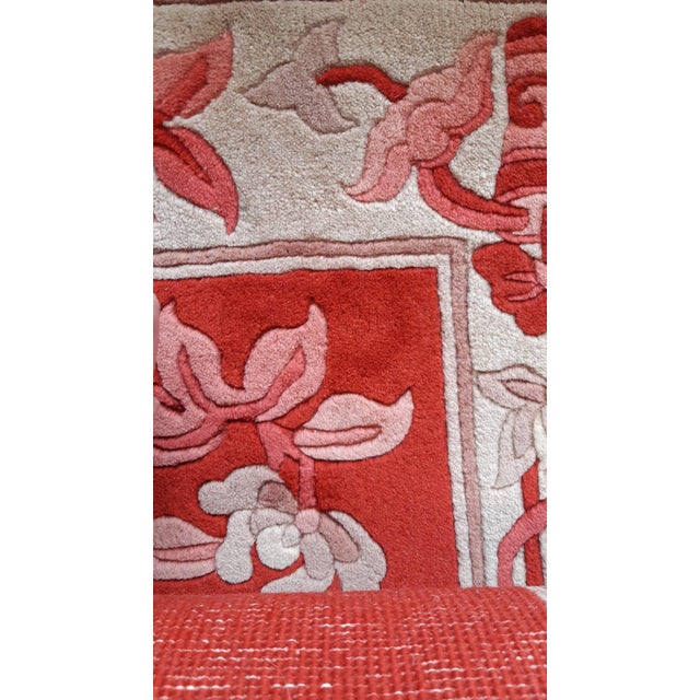 This beautiful vintage Chinese runner rug, handcrafted in the 1970s, showcases an Art Deco aesthetic with vibrant colors...