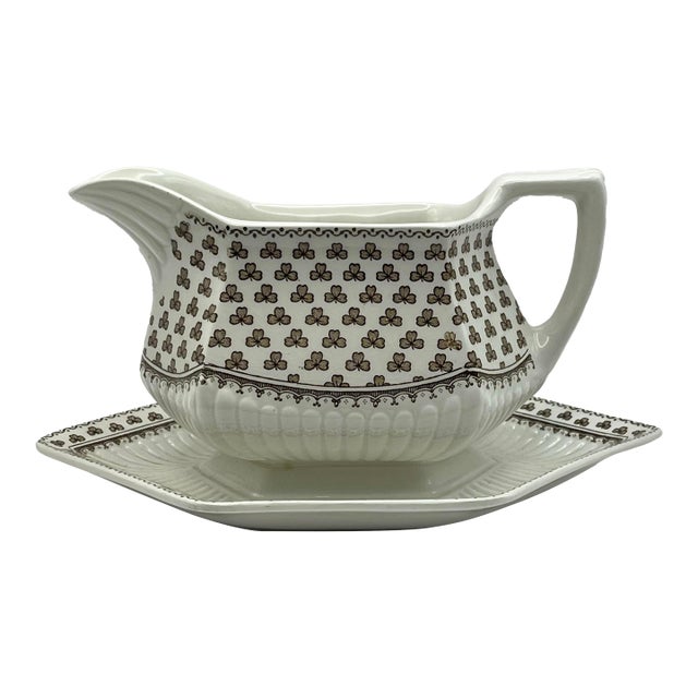Vintage Wm. Adams & Sons “Sharon” Ironstone Sauce Boat For Sale