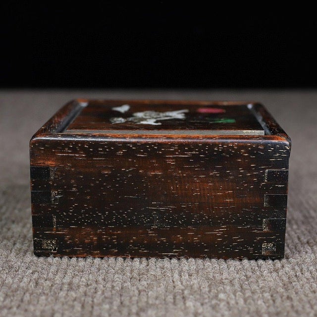 Vintage Rosewood Slide-Lid Box With Mother-of-Pearl Inlay For Sale In Los Angeles - Image 6 of 10