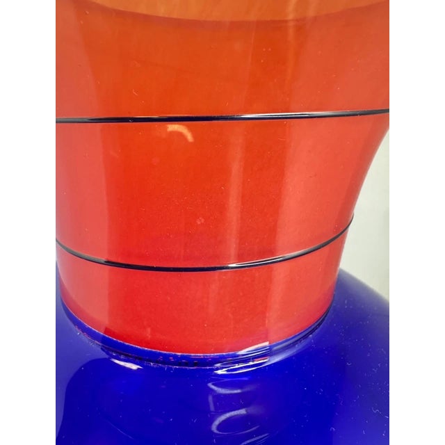 Abstract 1970s Large b.a.g. Barovier & Toso Murano Art Glass Vase For Sale - Image 3 of 7