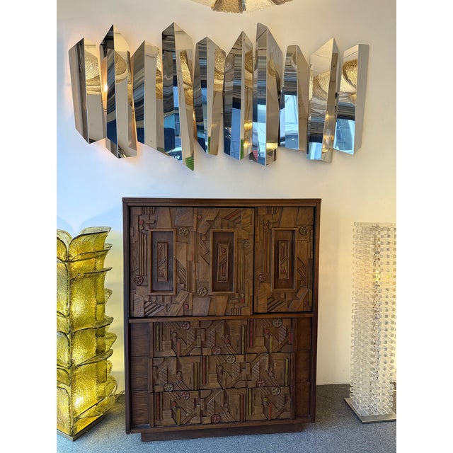 Mid-Century Modern Mid-Century Modern Brutalist Wood Sculpture Cabinet by Lane. Usa, 1970s For Sale - Image 3 of 15