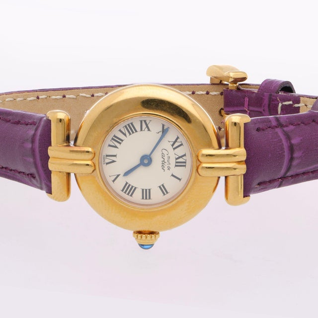 White 1980s Cartier Must De Colisee Vermeil 590002 Ladies 24mm Watch Box/Papers For Sale - Image 8 of 15