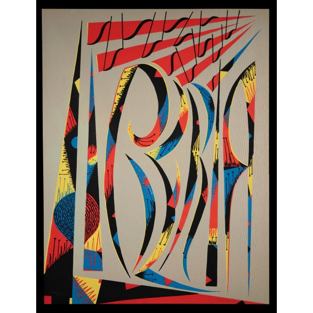 Letter L is an original artwork realized by the Rafael Alberti in 1972. Hand Signed and dated on the lower right margin....