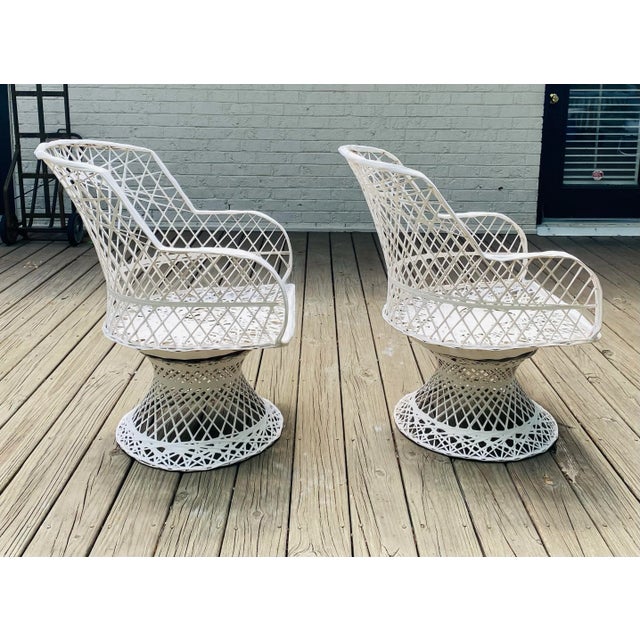 1970’s Russell Woodard Style Spun Fiberglass Oval Table W/ 4 Arm Chairs For Sale - Image 6 of 12