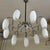 Modernist 9-Light Scenographic Chandelier in Glass and Steel, 1970s For Sale - Image 3 of 10